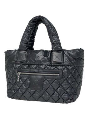 Chanel Coco Small Tote CC Logo Nylon Black